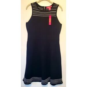 Catherine Malandrino Sz M Black Knit Sleeveless Knee Length Dress New $128
